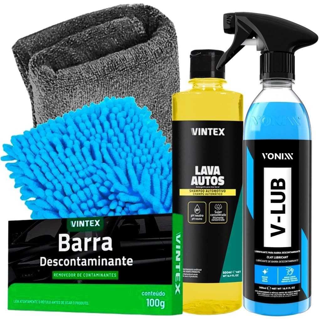 Kit Completo Vonixx V-Lub e Vintex: Limpeza e Proteção Profissional para seu Carro