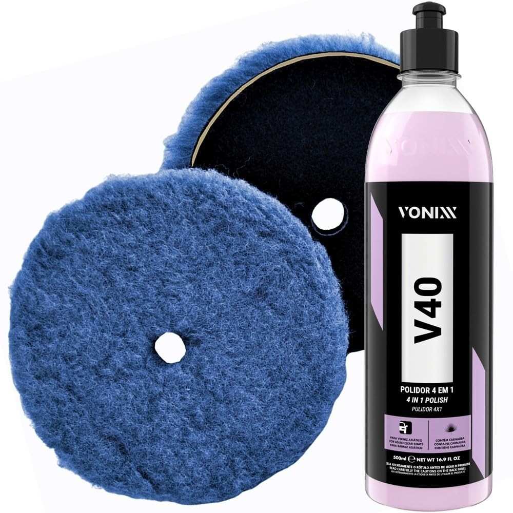 Kit V40 500ml Vonixx Boina de Lã Hibrida Corte Pesado 6 Polegada Karbox