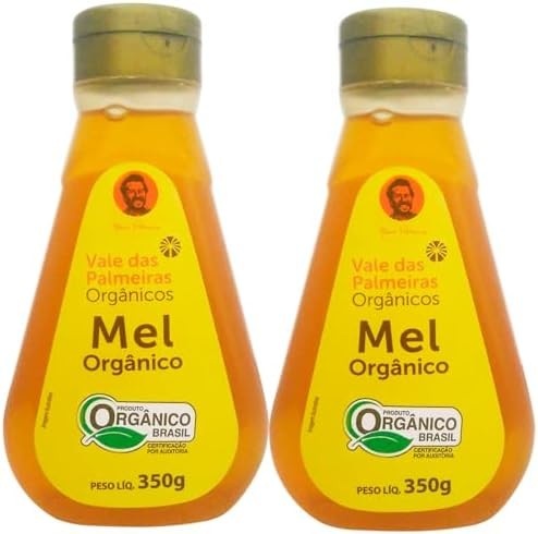 Kit 2 Mel Orgânico Fazenda Vale das Palmeiras Bisnaga 350g