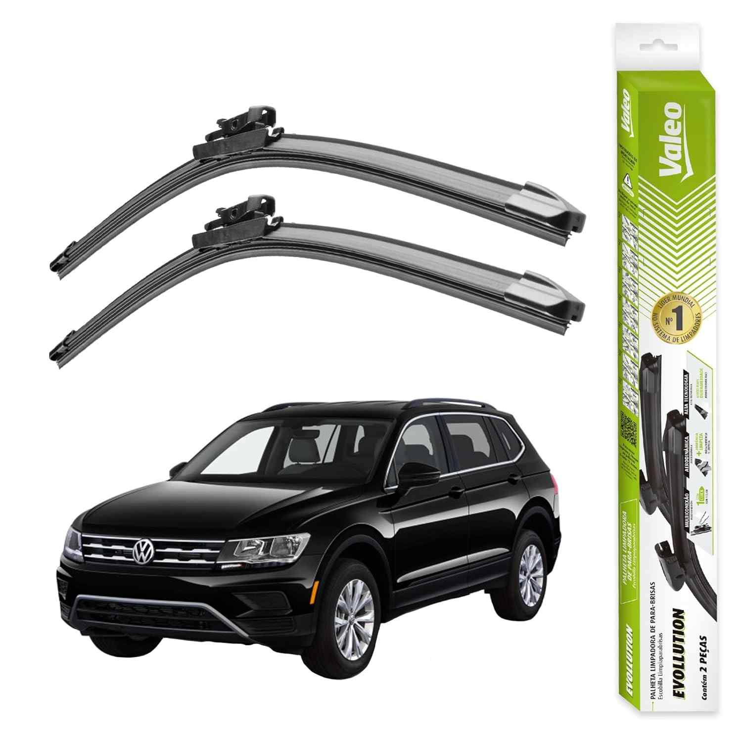 Par de Palhetas Limpador Parabrisa Valeo Evollution Original - Tiguan Allspace (2018-2024)