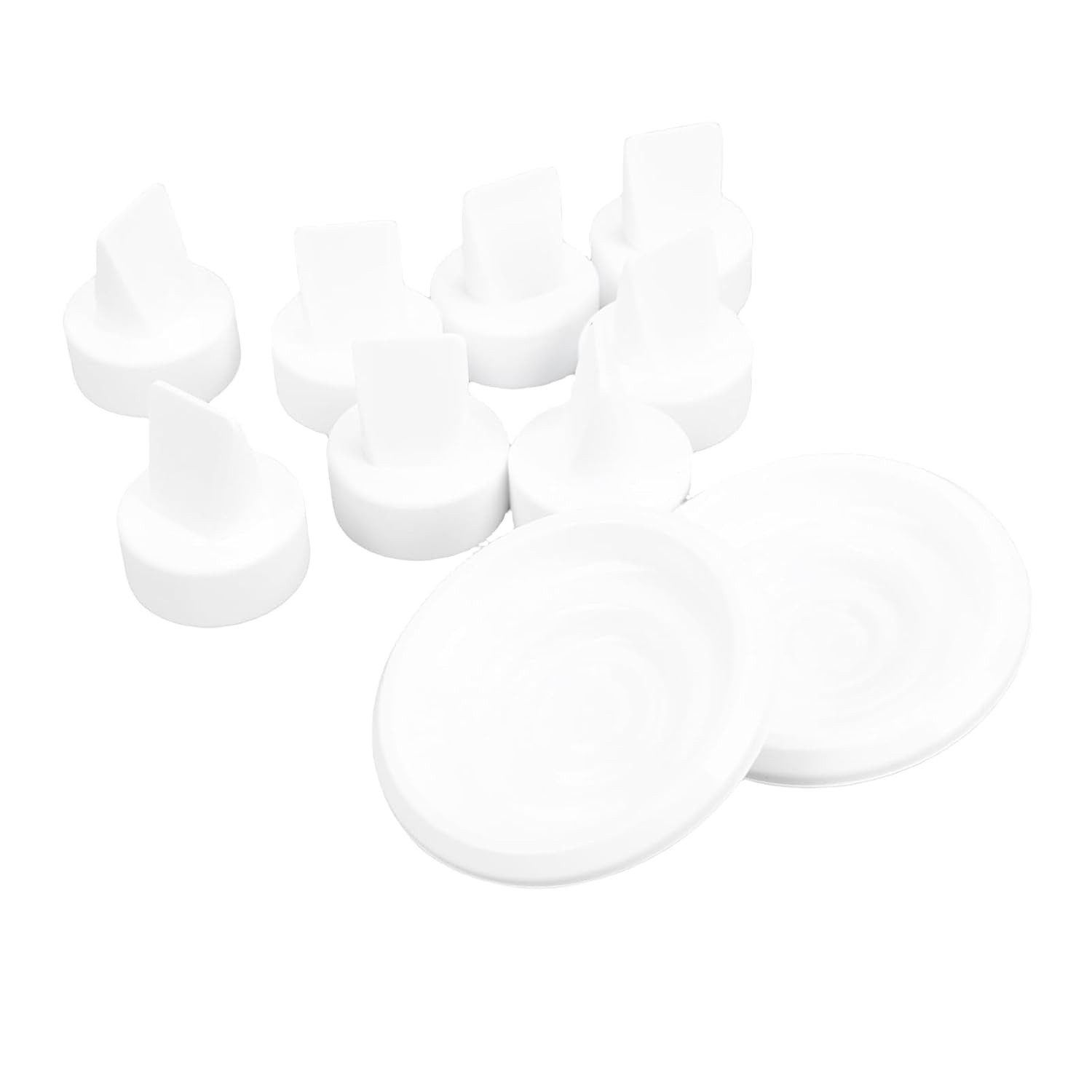 Conjunto de Válvula Bico de Pato para Bomba de Amamentação - 2 Diafragmas + 8 Válvulas Silicone Seguro para S1/S2