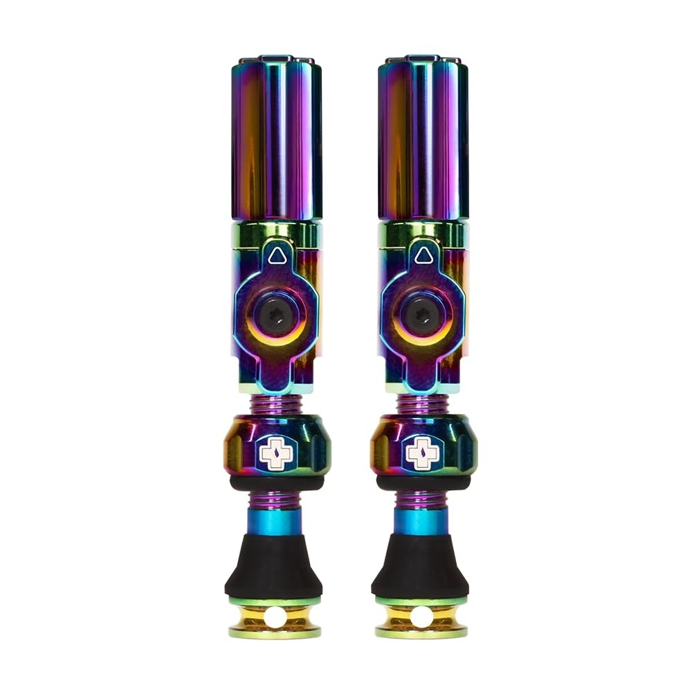Válvulas Muc-Off Big Bore Híbridas Iridescentes 35mm: Fluxo de Ar Revolucionário para Sua Bike Tubeless