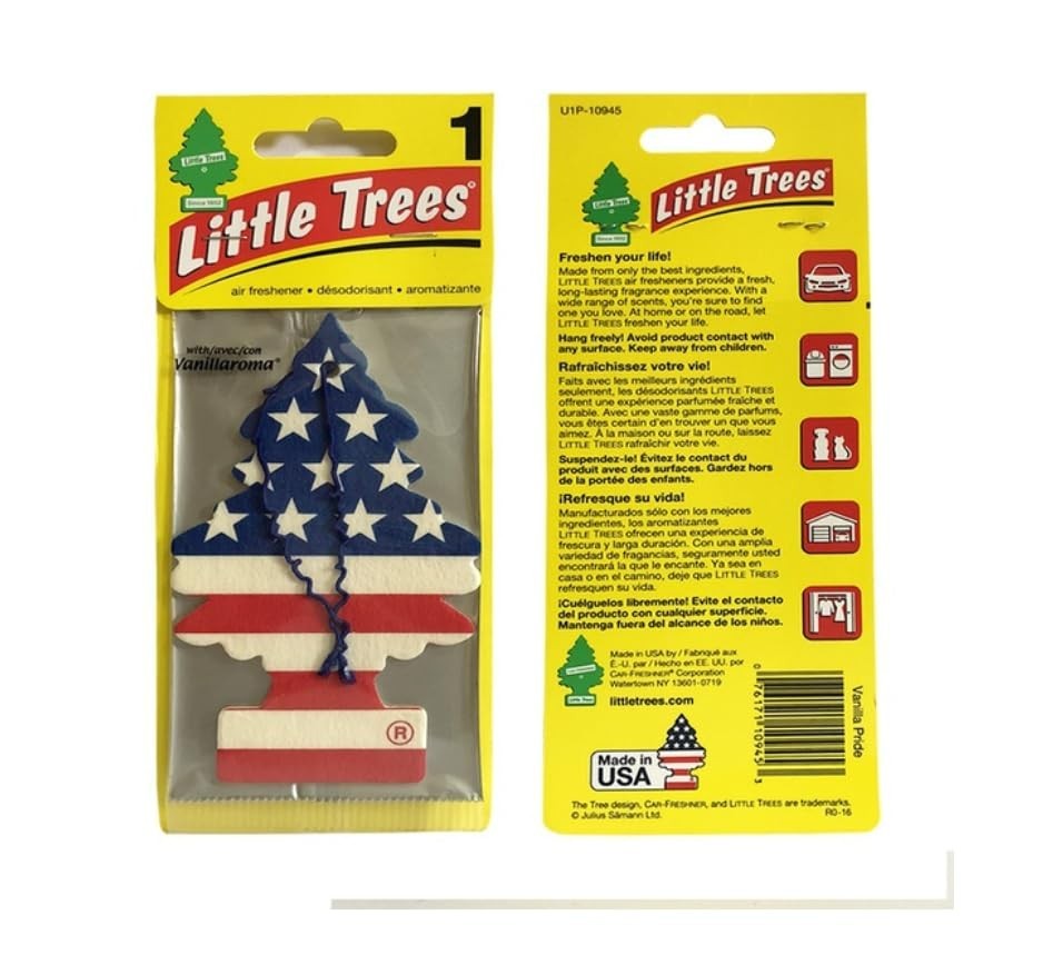 Little Trees Vanilla Pride: Aromatizante Original com Bandeira Americana para seu Carro