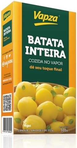 Batata Inteira Cozida no Vapor 500G Vapza Caixa de 500g com 2 unidades