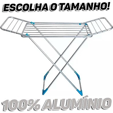 Varal de Chão Alumínio 143/160/171cm Retrátil e Reforçado
