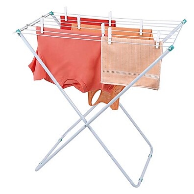 Varal de Chão em Alumínio 80cm – Dobrável e Retrátil para Apartamentos
