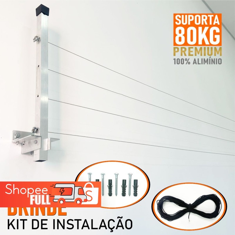 Varal Retrátil de Parede: 80kg de Resistência!