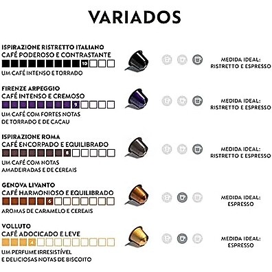 Nespresso Variados: 50 Cápsulas Originais