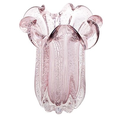 Vaso de Vidro Rosa Wolff Italy: Elegância para sua Casa