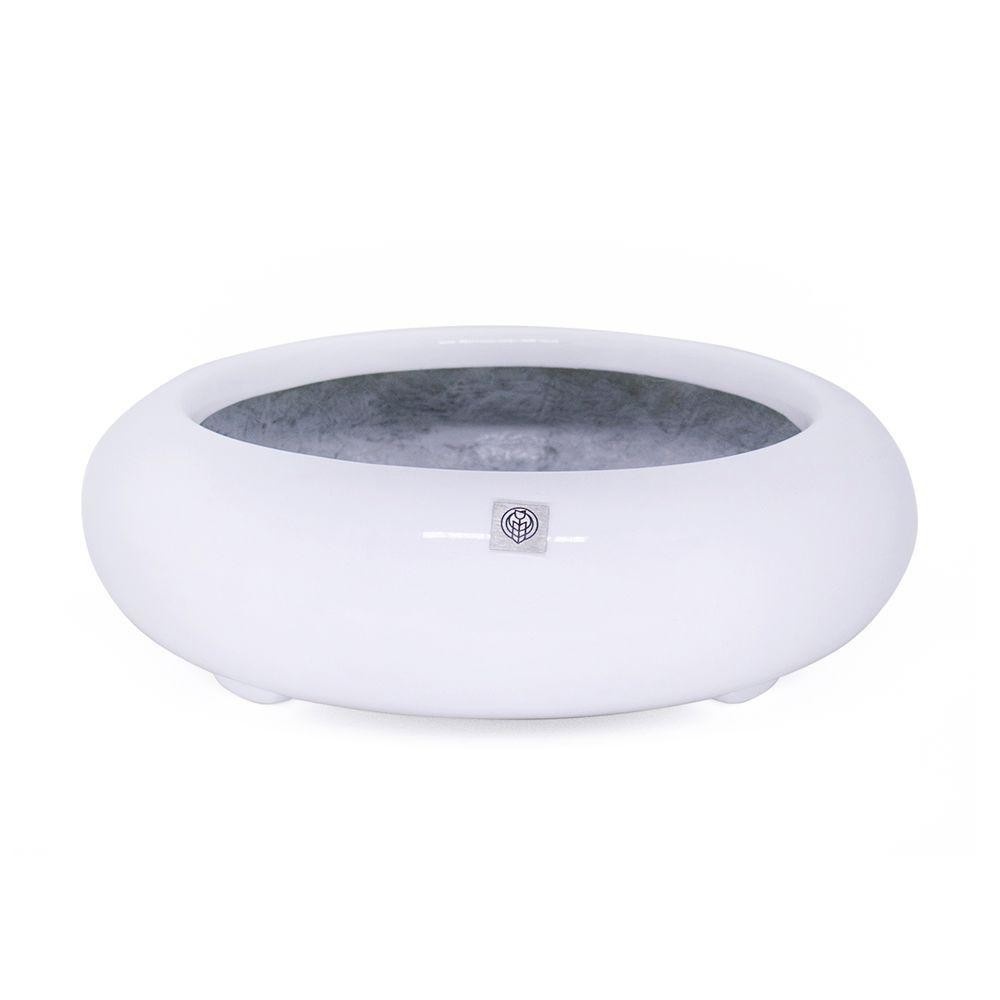 Vaso Decorativo Redondo Branco 40cm - Elegância Moderna