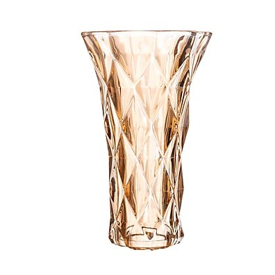 Vaso Diamond Âmbar: Elegância em Vidro