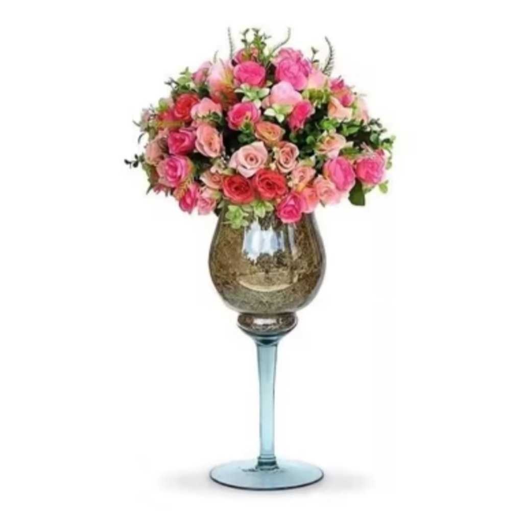 Vaso Taça Napolli Incolor 43cm e 37cm: Elegância em Vidro