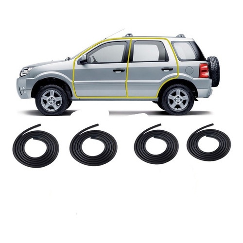 Vedação Ecosport: Kit Borrachas Portas (2003-2012)