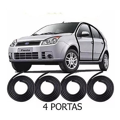 Vedação Fiesta Hatch: Kit Borrachas Portas (2002-2014)