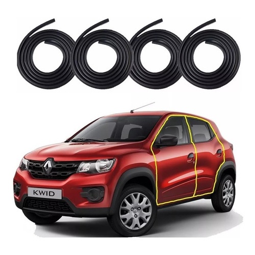 Vedação Kwid: Kit Borrachas Portas 2018-2020