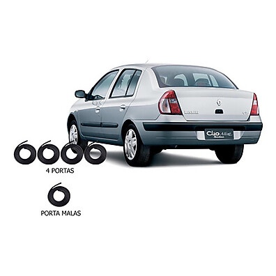 Vedações Clio Sedan: Kit Completo Portas e Mala