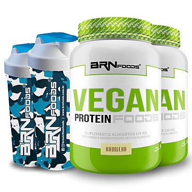 Vegan Protein: Kit 2x 500g + Coqueteleiras