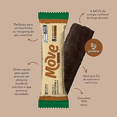 Barra Proteína Vegana Move Paçoca Harts 40g - Natural