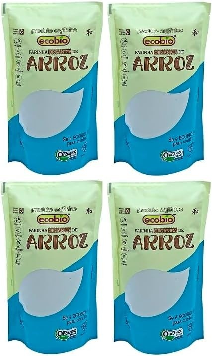 ECOBIO, KIT 4 Farinha De Arroz Orgânica Vegana S Glúten Ecobio 2,0Kg