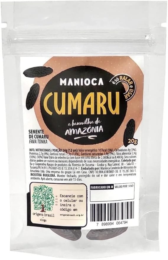 Semente de Cumaru 20g Manioca 100% Natural Vegano Amazonia