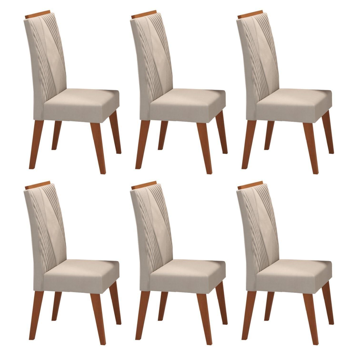 Kit com 6 Cadeiras em Madeira Maciça Vegas Marfim - Design Clássico e Conforto Duradouro para Ambientes Externos