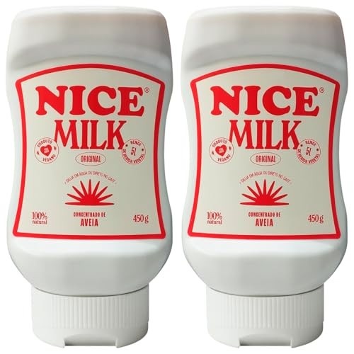 Kit 2 Nice Milk Leite Vegetal de Aveia Concentrado Sem Glúten 450g Rende 5L