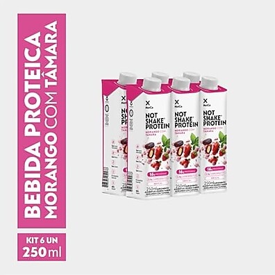 NotShake Morango: Proteína Vegetal 16g (6x250ml)