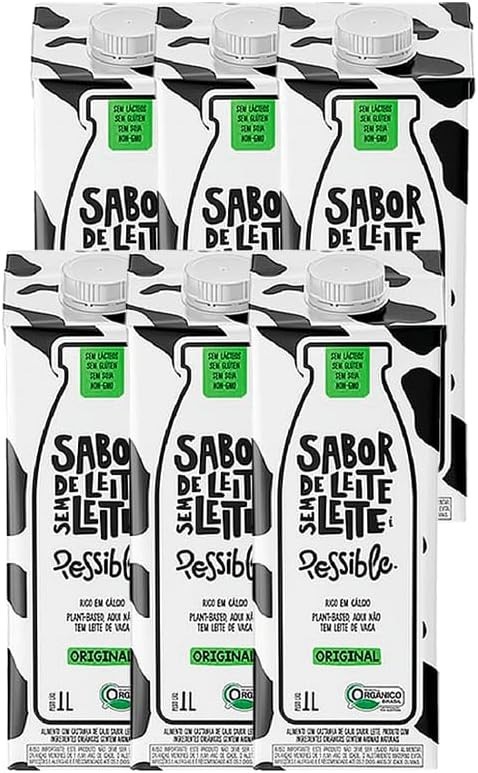 Kit 6X: Leite Vegetal de Castanha de Caju Original Orgânico Possible 1L