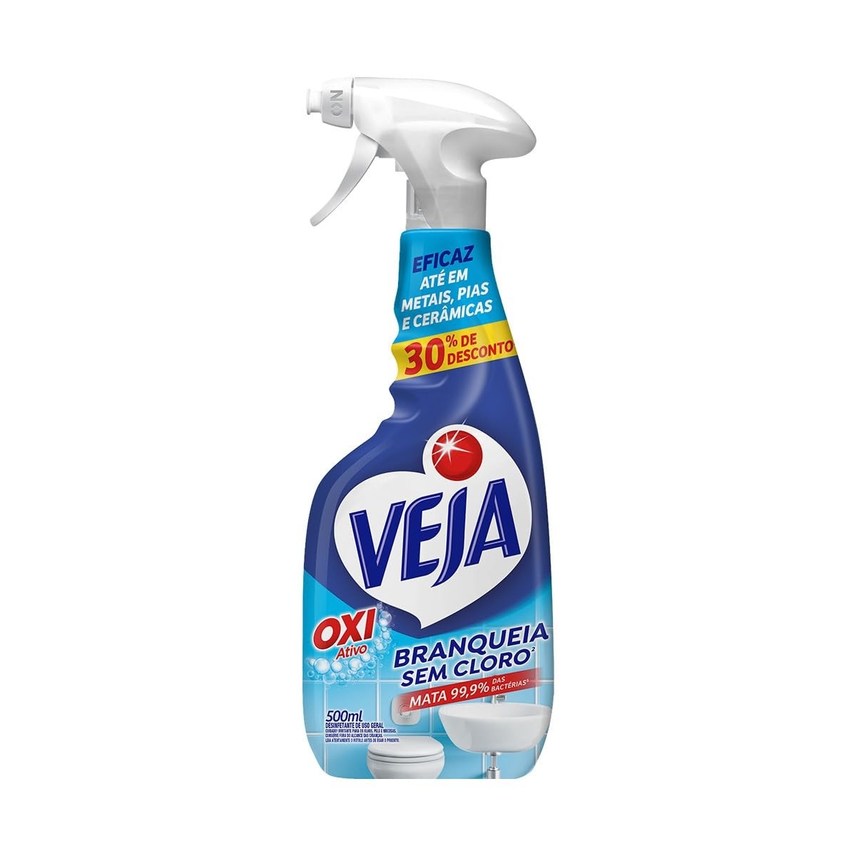 Limpador Spray Veja Anti Bac Banheiro Oxi 500ml - Elimina 99,9% das Bactérias