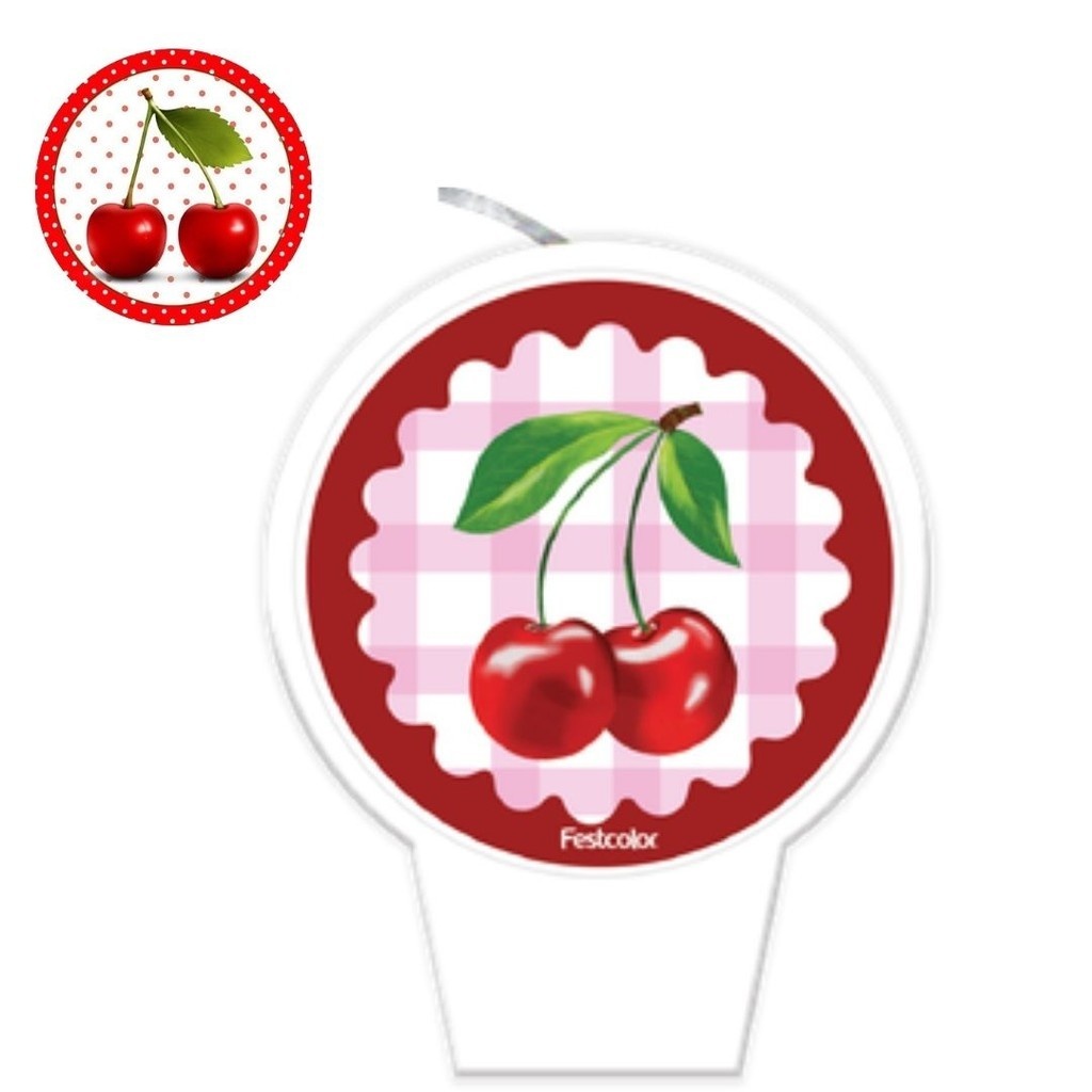Vela de Cereja Festcolor: Decore seu Bolo!