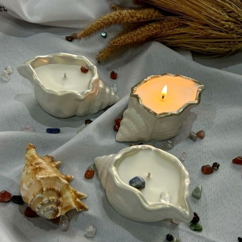 Vela de Massagem Concha: Luxo Aromático Artesanal