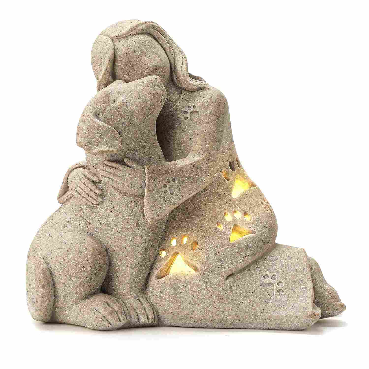 Presente de Memorial para Cães - Estátua de Anjo com Vela LED para Curar a Dor da Perda
