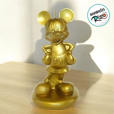 Vela Mickey 3D Dourada: Decore sua Festa!