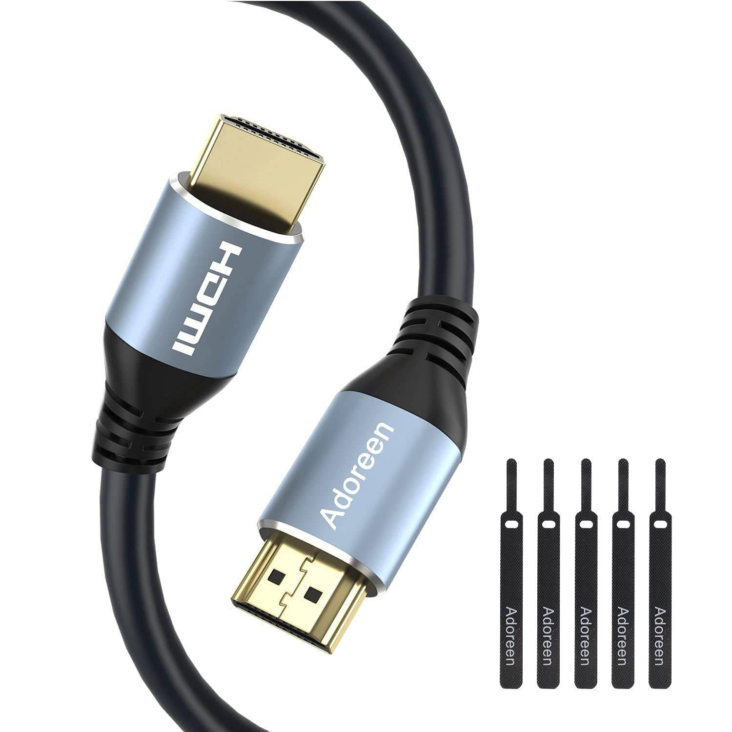 Cabo HDMI Adoreen 4K 10m 2.0 Trançado - Alta Velocidade 18Gbps, HDR, ARC, 3D | Conexão Premium