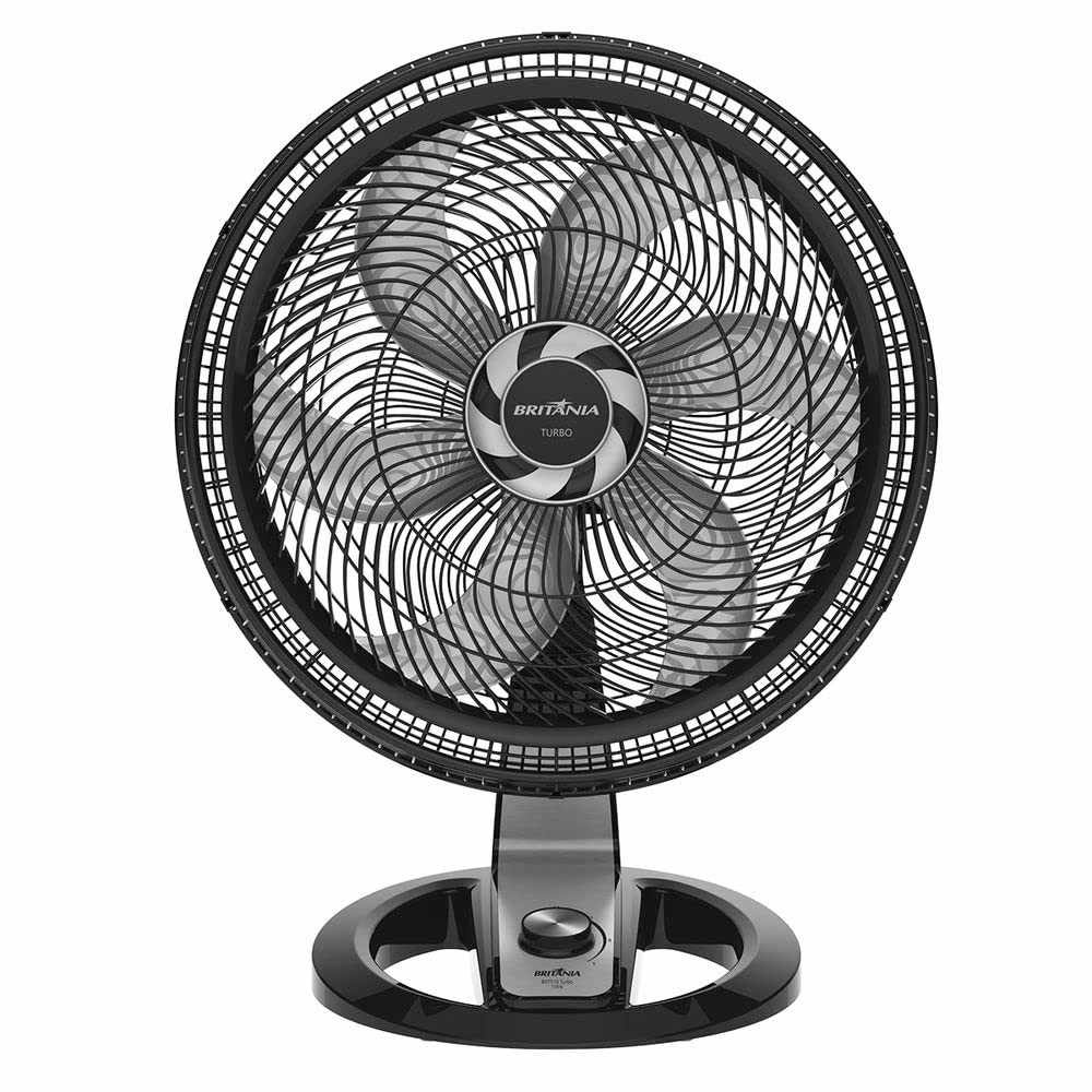 Ventilador Britânia BVT510P Turbo 110V - 3 Velocidades, 6 Pás e Oscilação Silenciosa