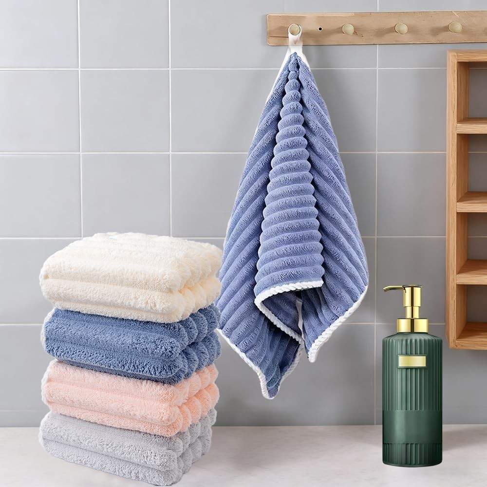 Toalhas de Mão de Veludo Coral Macio - Ultra Absorvente, Secagem Rápida e Multiuso