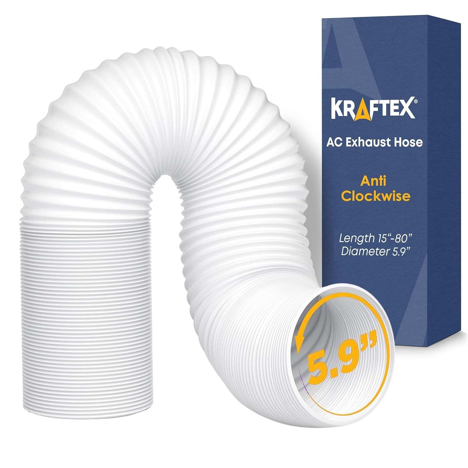 Mangueira de ar condicionado. Ventilação de exaustão portátil com 15 cm de diâmetro, rosca anti-horário e comprimento de até 203 cm. Compatível com LG, Delonghi e muitos outros condicionadores de ar