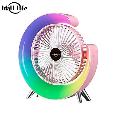 Ventilador de Mesa Silencioso com RGB – Frescor e Estilo na Sua Mesa