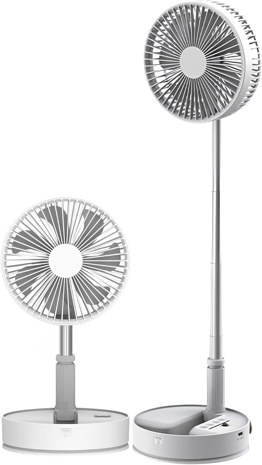 Ventilador Dobrável Portátil Silencioso com Bateria de Longa Duração - 4 Velocidades e Design Compacto