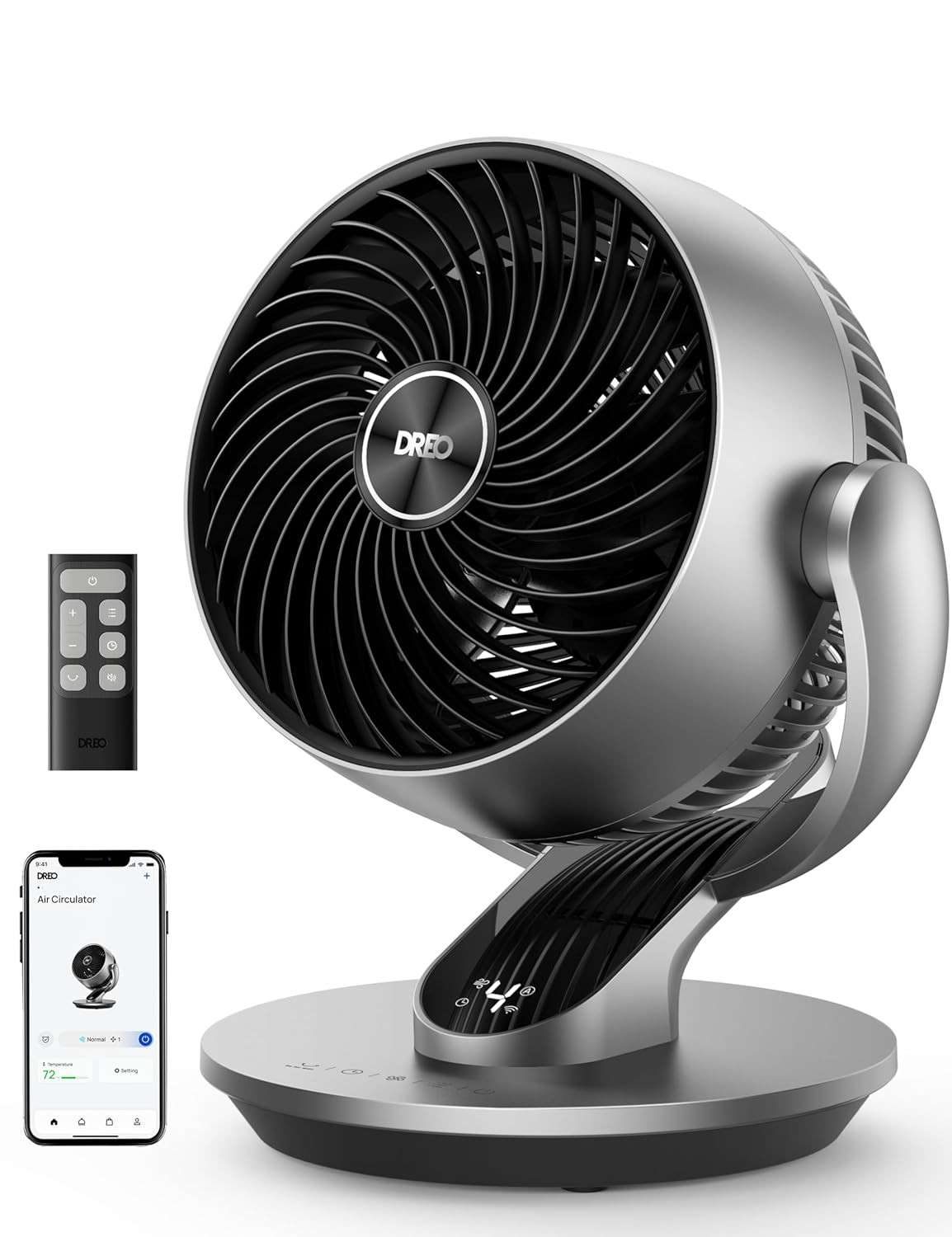 Dreo Ventilador Circulador Inteligente 33cm - Silencioso, Oscilante 120°+90°, Controle Remoto e App