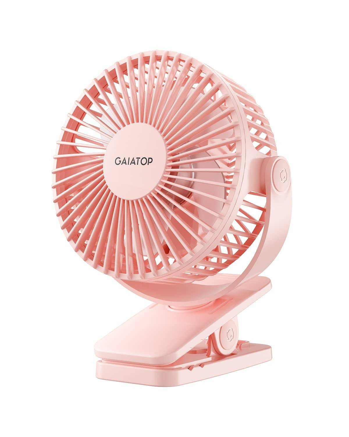 Ventilador Portátil Gaiatop Recarregável USB 3 Velocidades Silencioso 360° Rosa