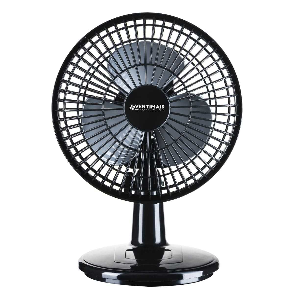 Ventilador Mini Turbo 20cm Preto e Prata 127V - Design Moderno e Compacto