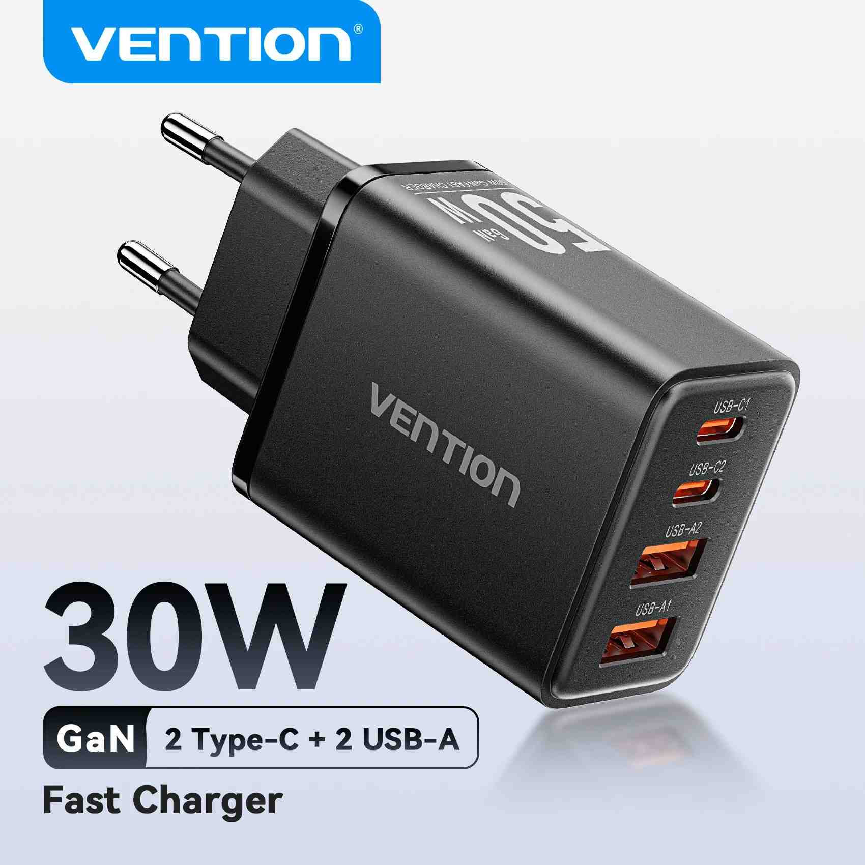 Vention 30W GaN: Carregador Rápido USB-C