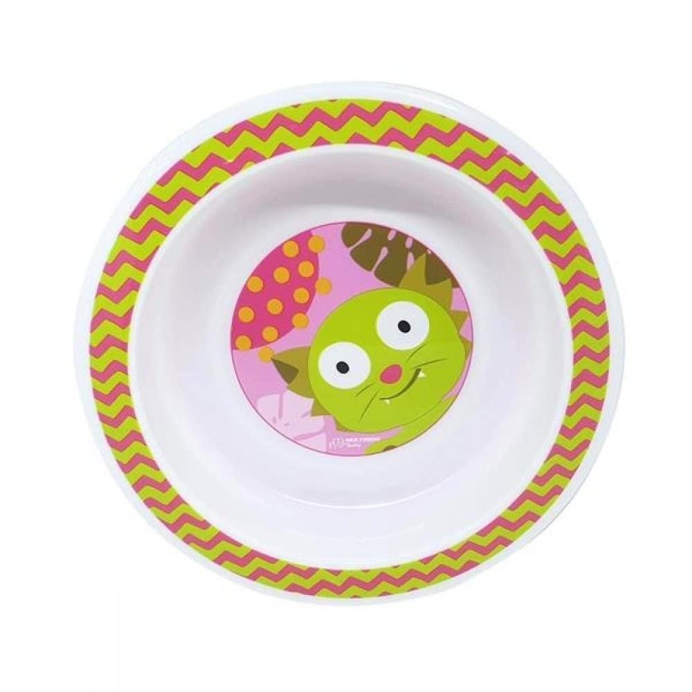 Prato Raso com Ventosa Funny Meal Rosa - Aprendizado Divertido na Alimentação Infantil