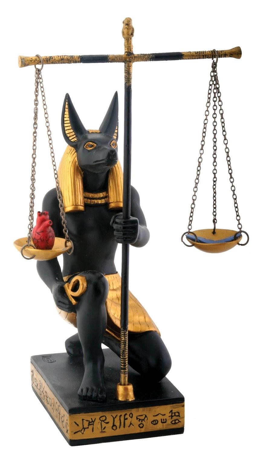 Estátua de Anúbis Escalas da Justiça - Coleção Verão Preto e Dourado