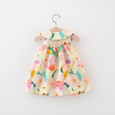 Vestido Floral para Menina + Bolsa Presente – Ideal para Festa de Aniversário no Verão