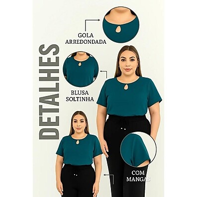 Blusa Plus Size Lisa com Mangas: Conforto e Estilo para o Verão