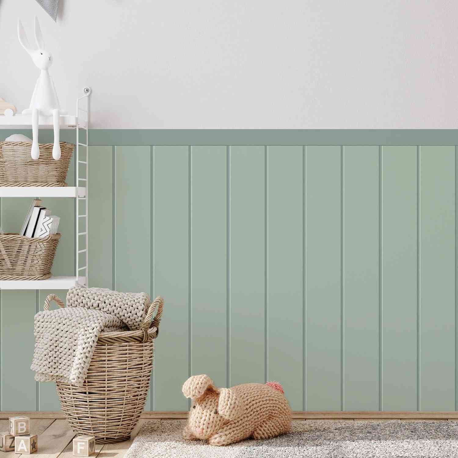 Adesivo de Parede Infantil Cerca Ripada Verde - Decoração Segura e Divertida para Quartos de Criança