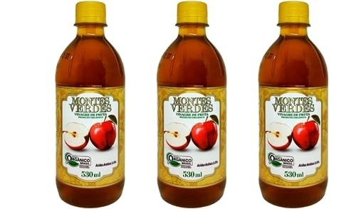 Vinagre De Maçã 5% Acidez Orgânico 530ml Montes Verdes - Kit com 3 Unidades