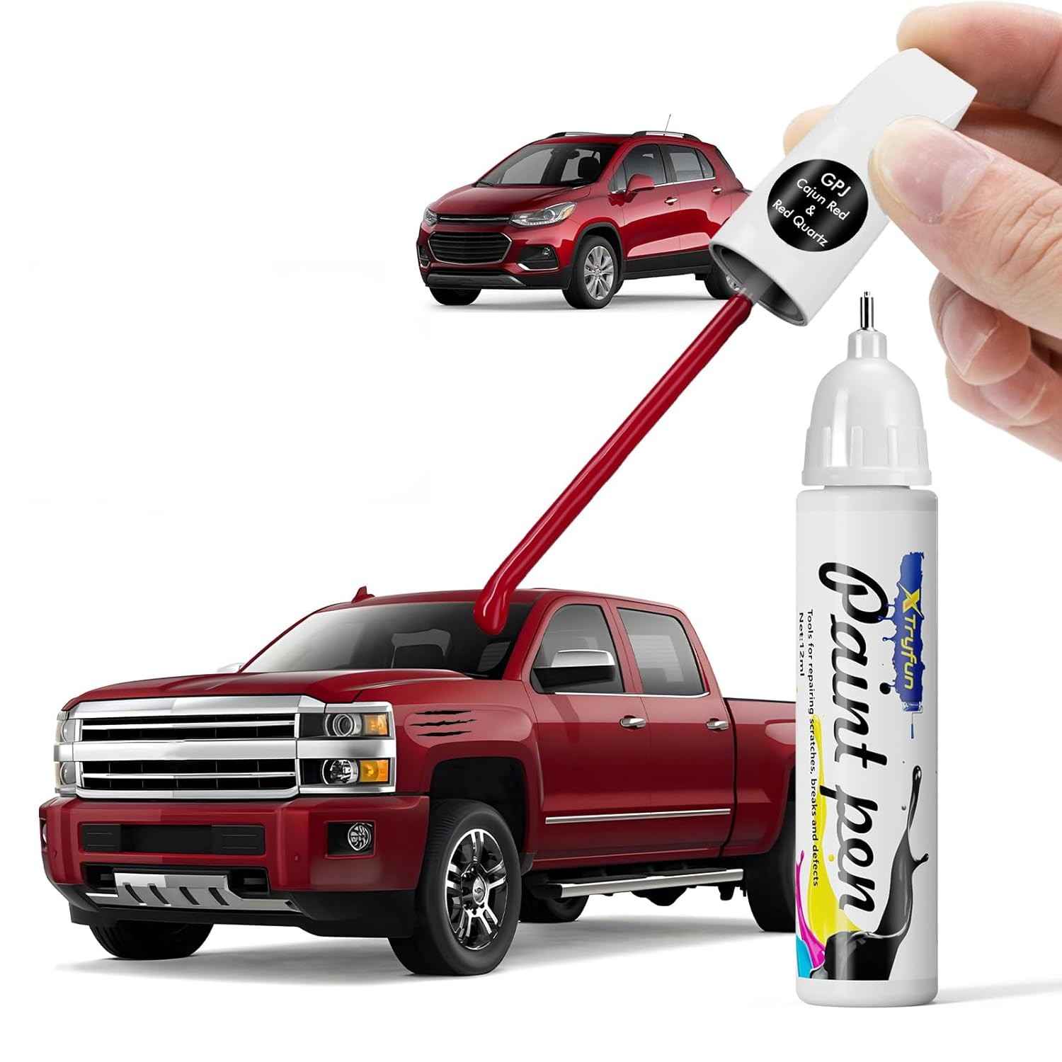 Tinta de Retoque Automotiva Vermelha Cajun GPJ/WA434B - Reparo Fácil de Arranhões para Carros Chevrolet